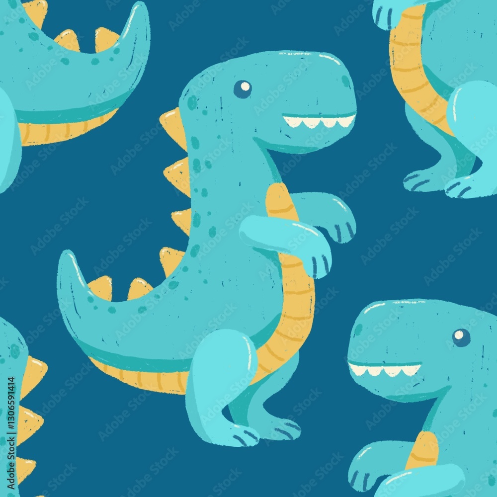 Naklejka premium dinosaur seamless pattern
