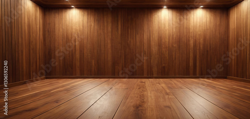 Background for wooden TV studio 3d rendering