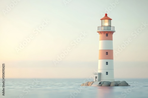 Wallpaper Mural Clean, abstract 3D glyph icon of a lighthouse for guidance. Torontodigital.ca