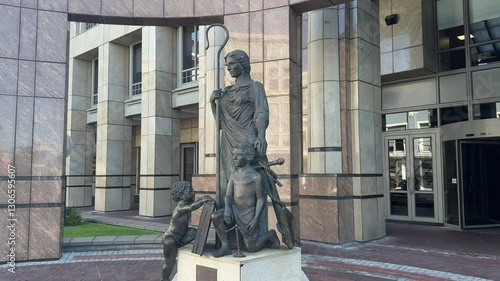 A statue outside of a corporate building in the waterfront precinct of Cape Town, South Africa.