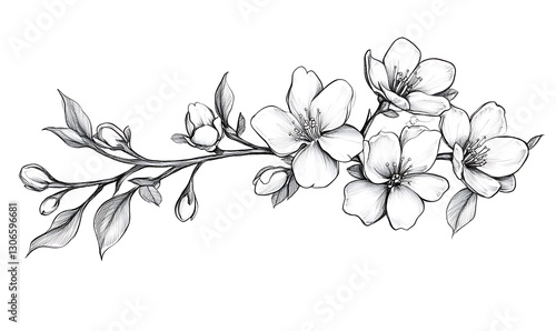 flowers and leaves in pictures illustrator2D