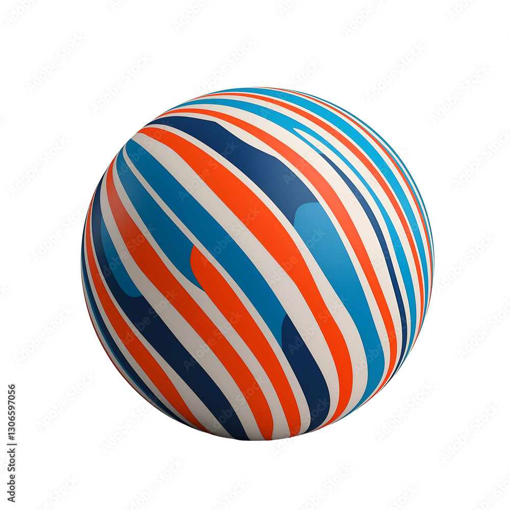 Striped Sphere on Transparent or White Backdrop Modern Design Element Illustration Striped Sphere on Transparent or White Backdrop Modern Design Element Illustration