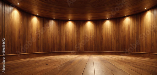 Background for wooden TV studio 3d rendering