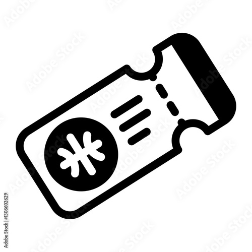 This Ticket icon is suitable for Basketball, Sport Event, etc