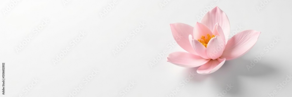 Simple yet elegant flower on white background, peaceful, clean Simple yet elegant flower on white background, peaceful, clean