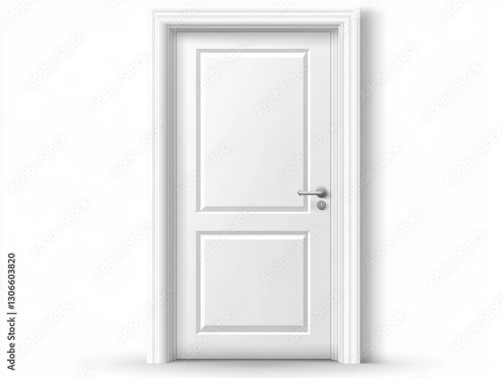Modern white door design in a simple interior setting Modern white door design in a simple interior setting
