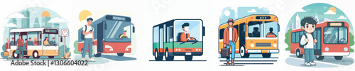 Vector of a bus passenger.
