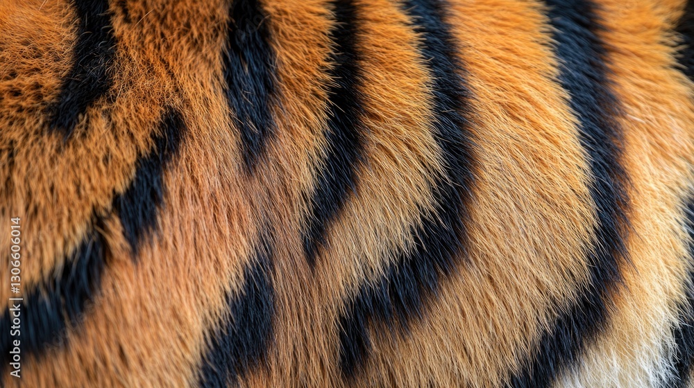 Detailed close up view of a tigers unique striped fur Detailed close up view of a tigers unique striped fur