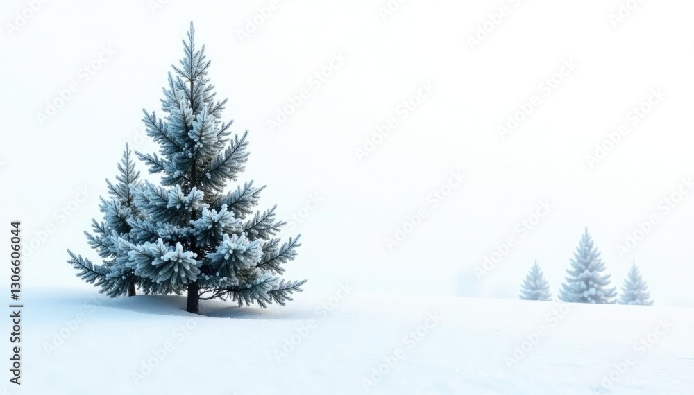 A few isolated cypress tree branches on a white background, frosty landscape, frozen cypress A few isolated cypress tree branches on a white background, frosty landscape, frozen cypress