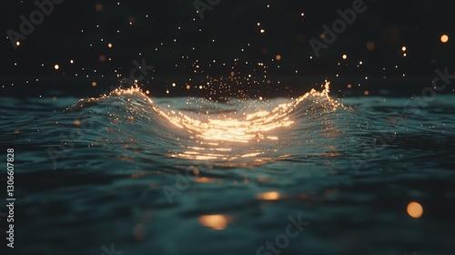 Wallpaper Mural A futuristic abstract mesh featuring a wave formed by interconnected luminous points and lines, created using 3D rendering Torontodigital.ca