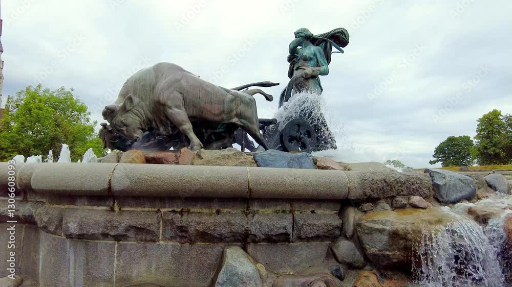 The Gefion Fountain at Copenhagen Harbor in Denmark, Europe The Gefion Fountain at Copenhagen Harbor in Denmark, Europe