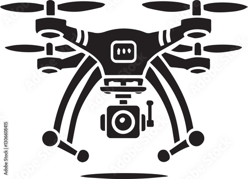 black Drone silhouette vector, Drone vector illustration, Drone logo vector, Drone silhouette vector isolated on white background
