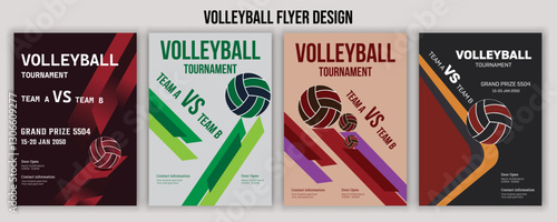 Volleyball Tournament Flyer Template  Championship Sports Event Poster Design Editable EPS for Game Night and Athletic Club Promotion  Perfect for Stock Market Uploads and Easy Customization.