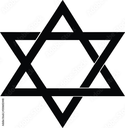 Star David Jewish Religion Symbol Israel Vector. 