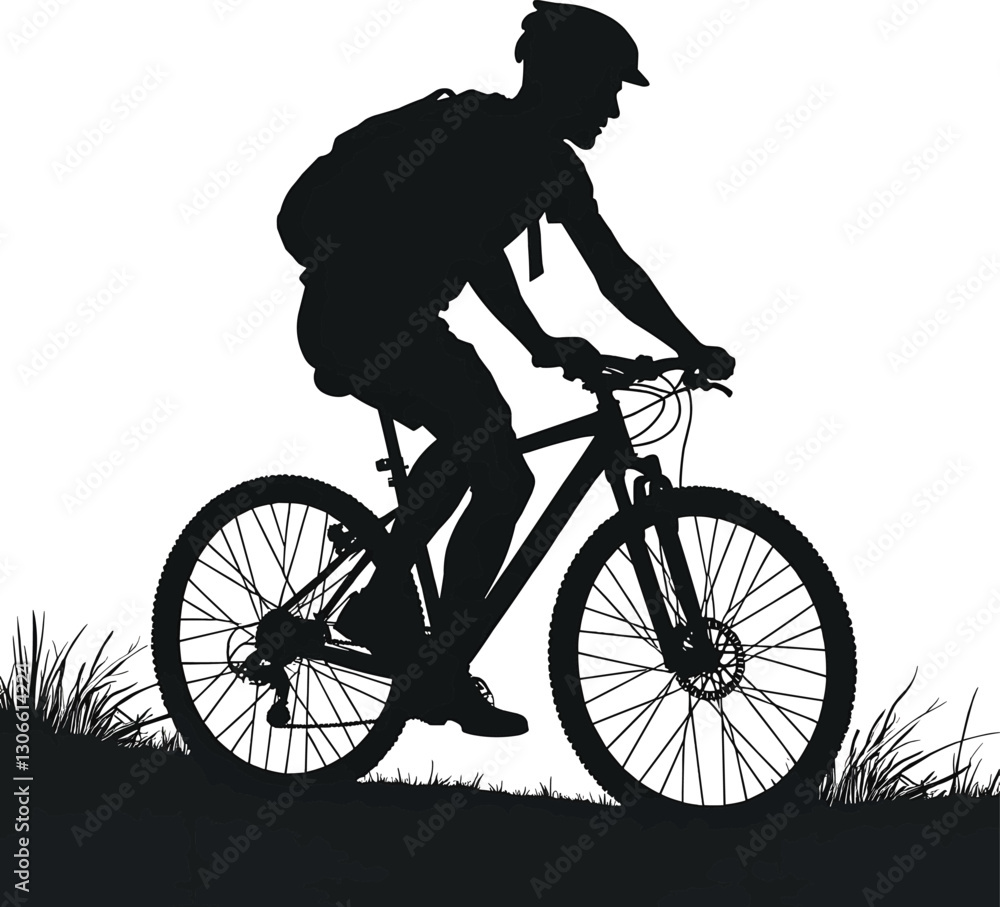 vector Man bicycle silhouette design template vector Man bicycle silhouette design template