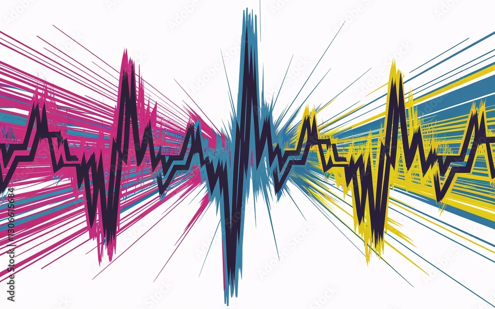 Colorful abstract sound wave graphic Colorful abstract sound wave graphic