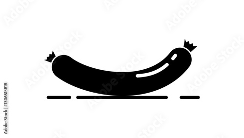 Sausage symbol, black isolated silhouette