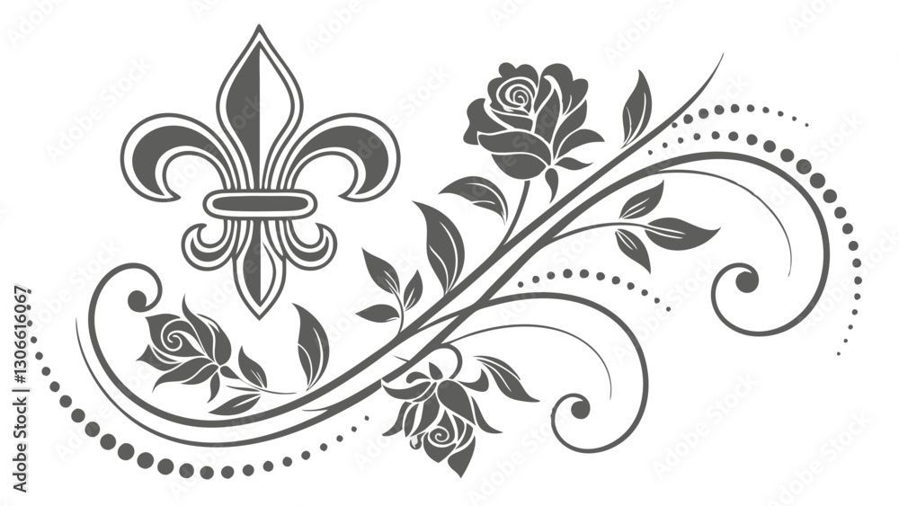 Elegant Floral Ornament with Swirling Leaves and Decorative Bell Flowers – Vintage Botanical Pattern in Gray and White
Elegant Floral Ornament with Swirling Leaves and Decorative Bell Flowers – Vintage Botanical Pattern in Gray and White
