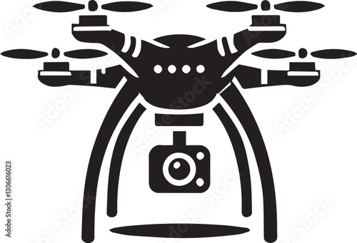 black Drone silhouette vector, Drone vector illustration, Drone logo vector, Drone silhouette vector isolated on white background