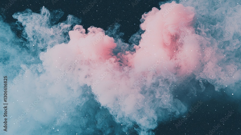 Fototapeta premium A gentle, ethereal backdrop featuring a gradual blend of blue, purple, and white hues, evoking the appearance of clouds or mist
