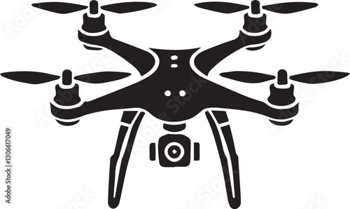 black Drone silhouette vector, Drone vector illustration, Drone logo vector, Drone silhouette vector isolated on white background