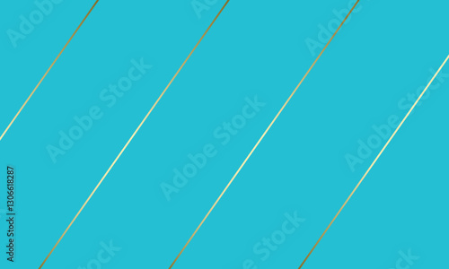 A minimalist and elegant abstract background featuring a bright cyan-blue base with diagonal gold lines running across the composition