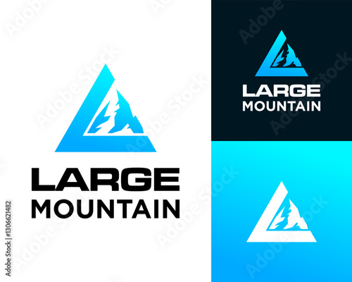 Letter L monogram mountain peak high hill sports logo design.