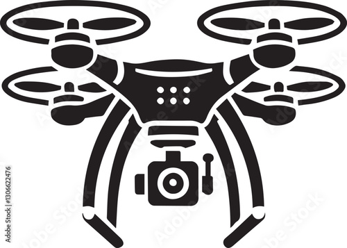 black Drone silhouette vector, Drone vector illustration, Drone logo vector, Drone silhouette vector isolated on white background