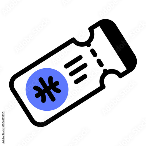 This Ticket icon is suitable for Basketball, Sport Event, etc