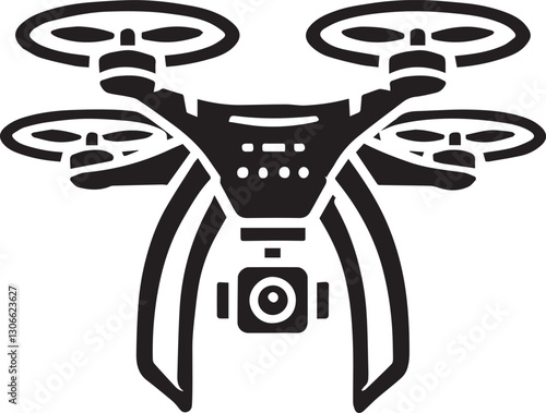 black Drone silhouette vector, Drone vector illustration, Drone logo vector, Drone silhouette vector isolated on white background