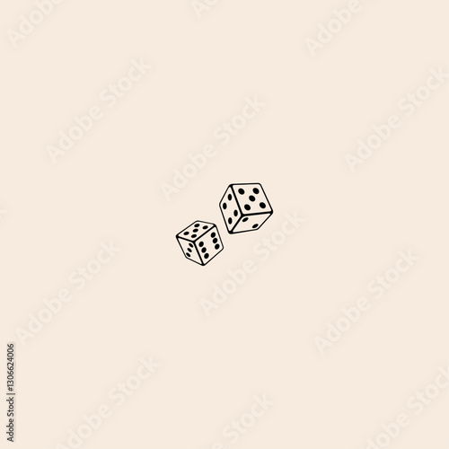 Two Dice Cubes icon flat vector design. 