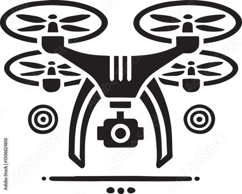 black Drone silhouette vector, Drone vector illustration, Drone logo vector, Drone silhouette vector isolated on white background
