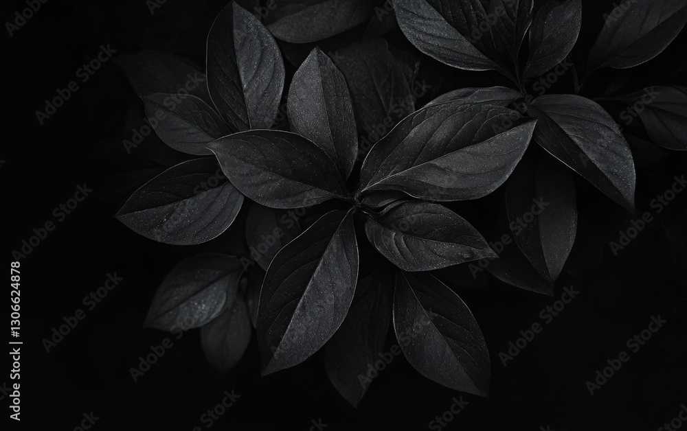 Dark, textured leaves, close-up, nature background, botanical design Dark, textured leaves, close-up, nature background, botanical design