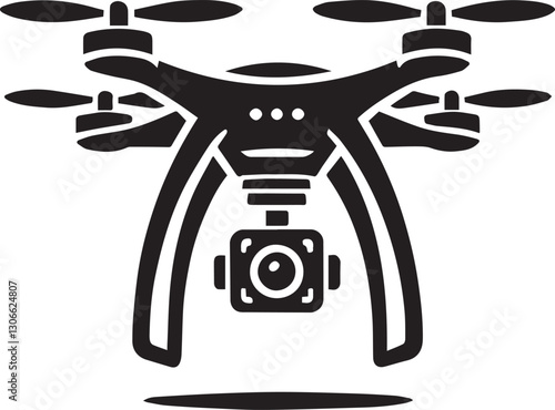 black Drone silhouette vector, Drone vector illustration, Drone logo vector, Drone silhouette vector isolated on white background