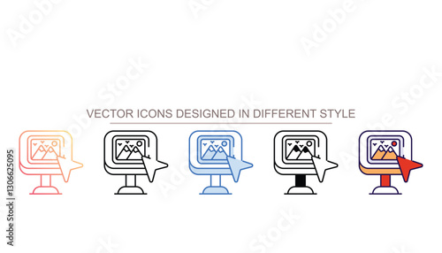 Interactive Content icon design with white background stock illustration
