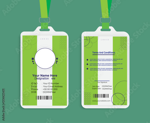 ID card professional abstract creative and simple and colorful design template