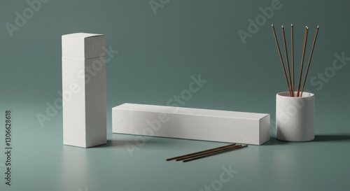 Blank white packaging for incense sticks.