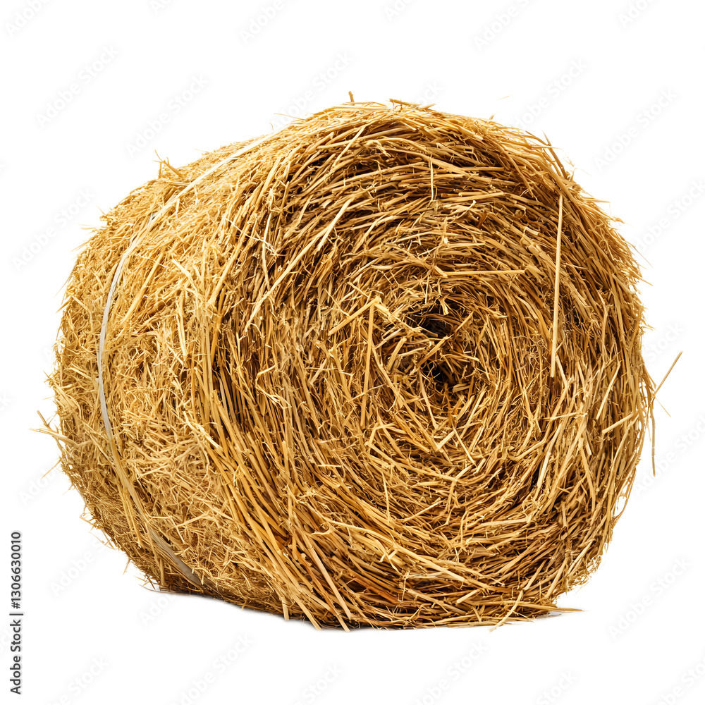 Circular Bale of Hay in a Rural Countryside Landscape Circular Bale of Hay in a Rural Countryside Landscape