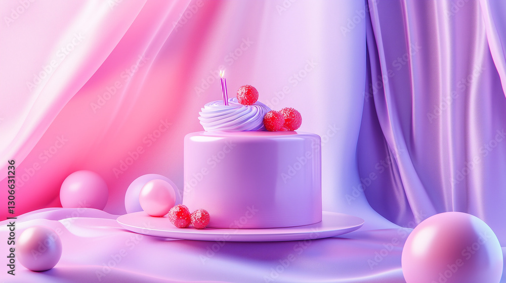Elegant modernist birthday dessert concept with smooth gradients
Elegant modernist birthday dessert concept with smooth gradients