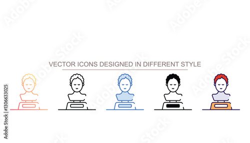 Bust icon design with white background stock illustration