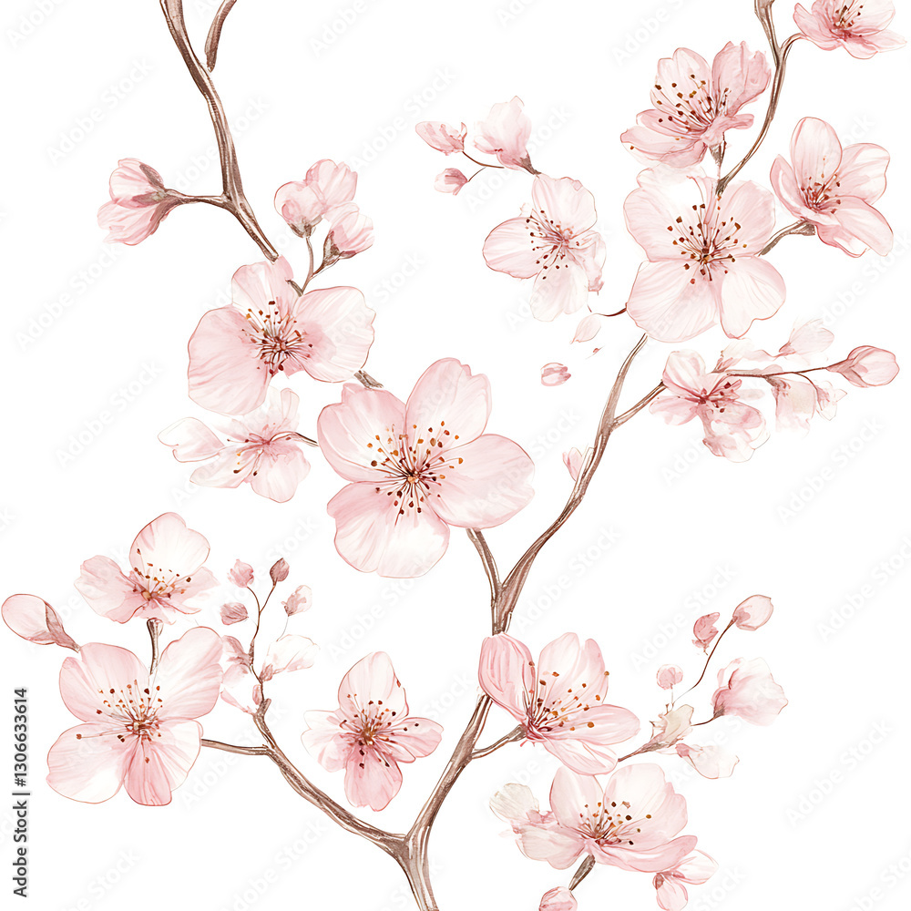 Fototapeta premium flowers and leaves in pictures illustrator2D
