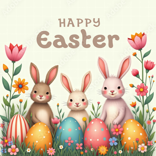 Vintage Easter Happy Card