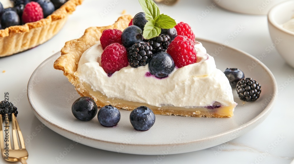 Creamy Berry Tart With A Flaky Crust Creamy Berry Tart With A Flaky Crust
