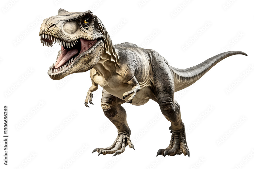 Naklejka premium T-Rex dinosaur isolated on transparent background. Ai generated.