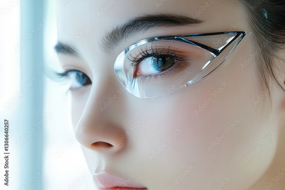 Innovative High-Tech Brow Plug Design Showcasing Futuristic Beauty Trends and Precision Styling Techniques in a Modern Salon Setting Innovative High-Tech Brow Plug Design Showcasing Futuristic Beauty Trends and Precision Styling Techniques in a Modern Salon Setting