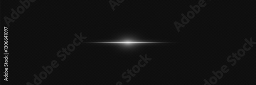 Light effect of light, horizontal line of glare.