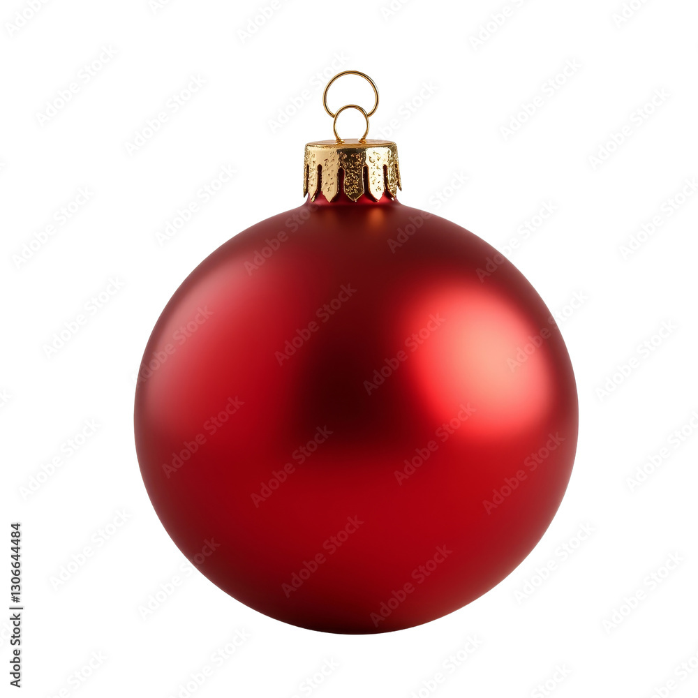 Deep Red Matte Christmas Ornament with Gold Cap and Hanger Deep Red Matte Christmas Ornament with Gold Cap and Hanger