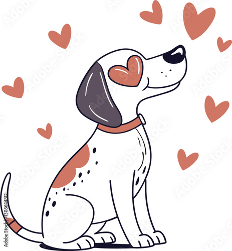 dog puppy with heart eyes