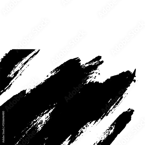 Black brush strokes on white background
