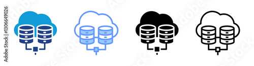 Big Data icon set multiple style collection